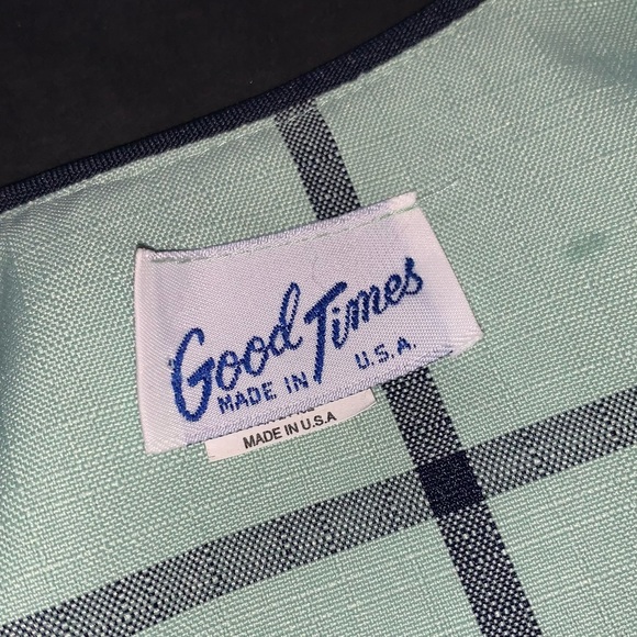 v i n t a g e :: Preppy Plaid Windowpane Boxy Scalloped Blazer - Picture 6 of 10